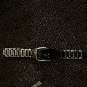 Bulova Silver and Black Watch